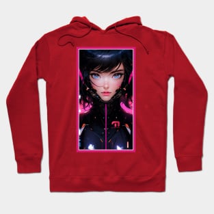 Anime Race Girl | Quality 3D Anime Artwork | Pink Red Black Blue Chibi Manga Anime Art Hoodie